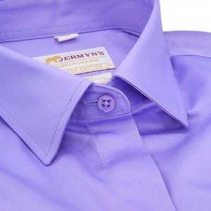 Camasa business dama mov satinat EASY IRON Luxury Slim Fit pentru butoni - Img 2