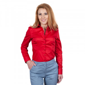 Camasa eleganta dama rosu royal Luxury Slim Fit EASY IRON