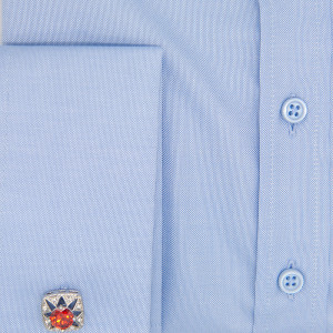 Camasa Office bleu Dama Oxford EASY IRON - Luxury Slim Fit pentru butoni - Img 5