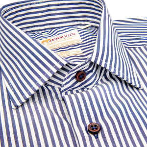 Camasa regular office barbati in dungi bleumarin Luxury Classic Fit EASY IRON - Img 2