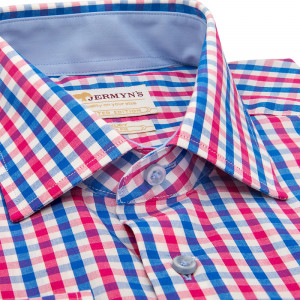 Camasa slim casual barbati in carouri bicolore Luxury Slim Fit EASY IRON - Img 2