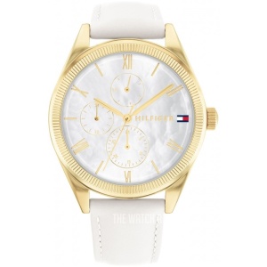 Ceas dama TOMMY HILFIGER Monica 1782594 auriu cu curea alba