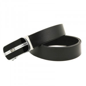 Curea barbati din piele naturala neagra JERMYN'S Beckham cu catarama automata - Img 2