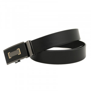 Curea barbati din piele naturala neagra JERMYN'S Trent cu catarama automata - Img 2