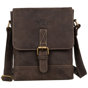 Geanta crossbody barbati ALWAYS WILD Carson din piele naturala maro - Img 2