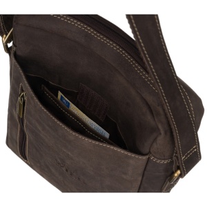 Geanta crossbody barbati ALWAYS WILD Clifford din piele naturala maro - Img 6