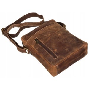 Geanta crossbody barbati ALWAYS WILD Clifford din piele naturala maro coniac - Img 8
