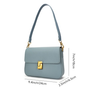 Geanta dama, piele naturala, JERMYN'S Cesara, bleu - Img 10