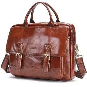 Geanta laptop din piele naturala maro JERMYN'S Norwich