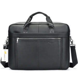 Geanta laptop din piele naturala neagra JERMYN'S Houston - Img 3