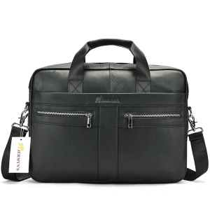 Geanta laptop din piele naturala neagra JERMYN'S Stockholm