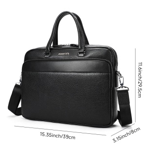Geanta laptop, piele naturala, JERMYN'S Chicago, neagra - Img 8