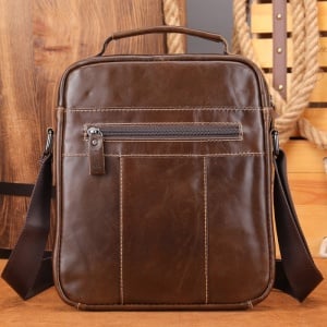 Geanta messenger barbati din piele naturala maro JERMYN'S Wilson - Img 7