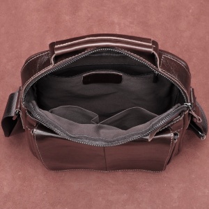 Geanta messenger barbati din piele naturala maro JERMYN'S Wilson - Img 6
