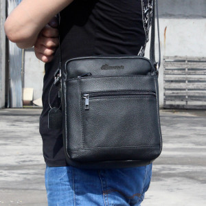 Geanta messenger barbati din piele naturala neagra JERMYN'S Hampton - Img 9