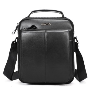 Geanta messenger barbati din piele naturala neagra JERMYN'S Wilson - Img 3