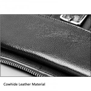 Geanta messenger barbati din piele naturala neagra London - Img 10