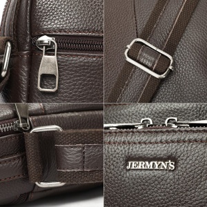 Geanta messenger barbati, piele naturala, JERMYN'S Boston, maro inchis - Img 9