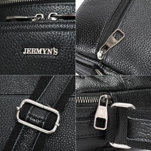 Geanta messenger barbati, piele naturala, JERMYN'S Boston, neagra - Img 9