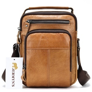 Geanta messenger barbati, piele naturala, JERMYN'S Kansas, maro - Img 3