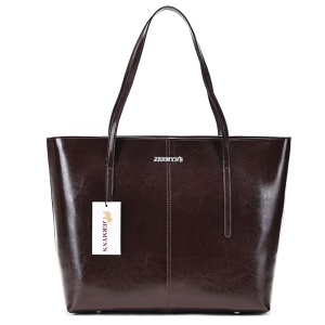 Geanta shopper dama din piele naturala maro inchis JERMYN'S Sheryl