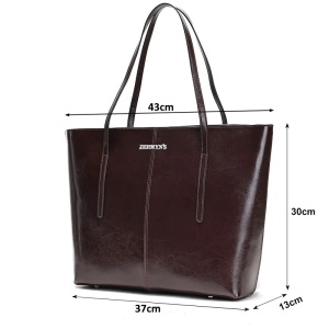 Geanta shopper dama din piele naturala maro inchis JERMYN'S Sheryl - Img 7