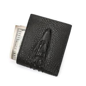 Portofel bărbați din piele naturală cu patern crocodile JERMYN'S Prato, RFID, slim, negru - Img 4