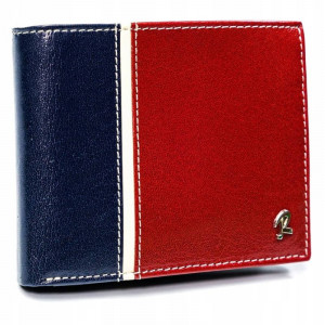 Portofel casual barbati ROVICKY Tommy slim RFID din piele naturala bleumarin navy si grena
