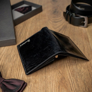 Portofel elegant barbati piele naturala neagra Pierre Andreus RFID - Img 6
