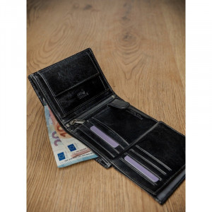 Portofel elegant barbati piele naturala neagra Pierre Andreus RFID - Img 11