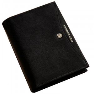 Portofel premium barbati PETERSON RFID Francesco din piele naturala neagra cu detaliu negru - Img 12