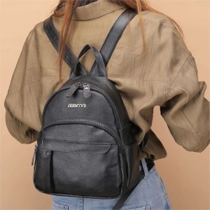 Rucsac dama din piele naturala neagra JERMYN'S Aphrodite - Img 5
