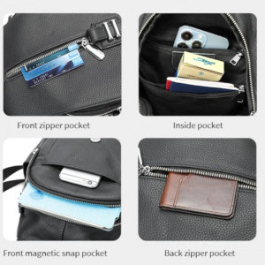 Rucsac dama din piele naturala neagra JERMYN'S Electra - Img 13