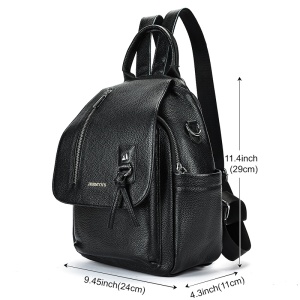 Rucsac dama din piele naturala neagra JERMYN'S Genova - Img 11