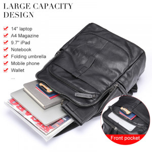 Rucsac din piele naturala neagra JERMYN'S Cooper - Img 12