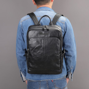 Rucsac din piele naturala neagra JERMYN'S Newport - Img 7