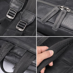 Rucsac din piele naturala neagra JERMYN'S Newport - Img 17