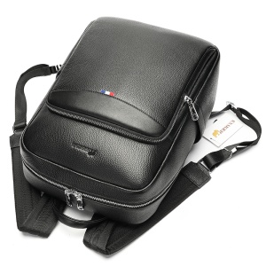 Rucsac din piele naturala neagra JERMYN'S Tommy - Img 7