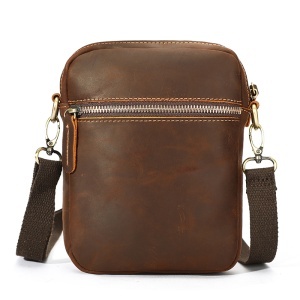 Borseta barbati din piele naturala nubuck JERMYN'S York, maro - Img 4