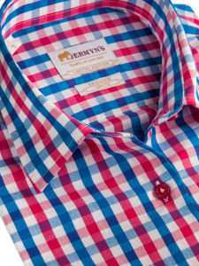 Camasa alba dama in carouri roz si bleu Exclusive Slim Fit EASY IRON - Img 2
