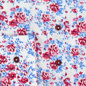 Camasa alba dama Luxury Slim Fit EASY IRON cu imprimeu floral roses - Img 6