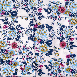 Camasa alba dama Luxury Slim Fit EASY IRON cu imprimeu floral - Img 6