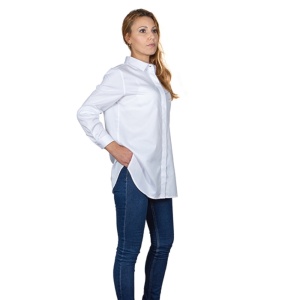 Camasa alba dama oversize din poplin Luxury Classic Fit EASY IRON - Img 6