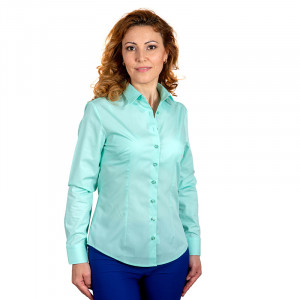Camasa dama eleganta verde menta Luxury Slim Fit EASY IRON - Img 3