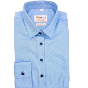 Camasa eleganta dama diagonal bleu Luxury Slim Fit EASY IRON - Img 3