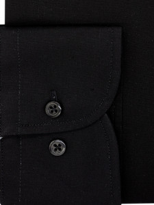Camasa regular neagra barbati Luxury Classic Fit Poplin EASY IRON - Img 4