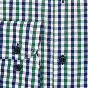 Camasa slim casual barbati in carouri verzi si bleumarin Luxury Slim Fit EASY IRON - Img 4