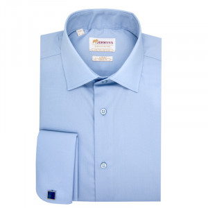 Camasa slim office bleu barbati pentru butoni Luxury Slim Fit EASY IRON - Img 3