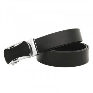 Curea barbati din piele naturala neagra JERMYN'S Lewis cu catarama automata - Img 2