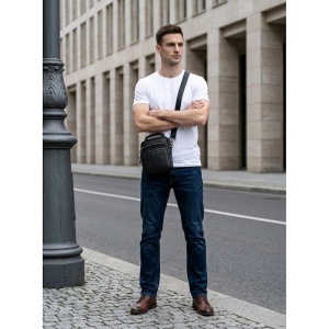 Geanta barbati din piele naturala neagra JERMYN'S Belfast - Img 2